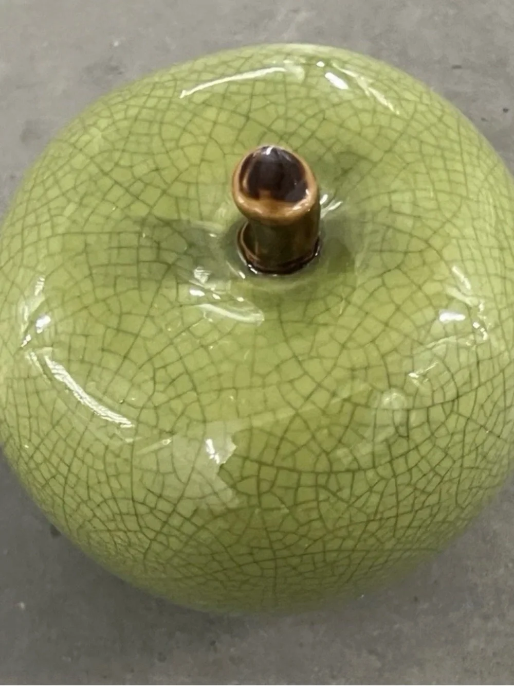 Green Ceramic Apple. Back to School. Teacher Gift. Education.